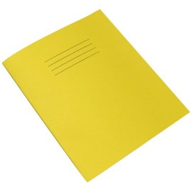 RHINO Stationery Exercise Book | 8 X 6.5 | 48 Page | Top Half Blank & Bottom Half 15mm Lined | Yellow | Learning Resources | School Books | Pack of 10