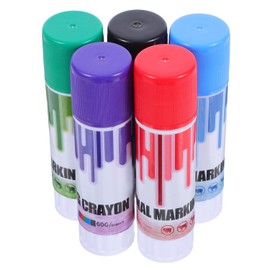 Crayones para Marcar Ganado 5 Piezas (60g) Colores Rojo, Verde, Azul, Negro y Morado, Resistentes al Agua para Cerdos, Vacas y Ovejas, Barras de Colores para Identificación