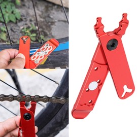Master Link Pliers, Bicycle Cassette Pliers, ZTTO 4‑In‑1 Bicycle Chain Pliers Master Link Plier Valve Tool (red)
