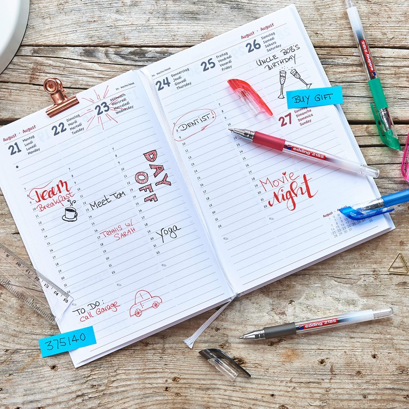 edding 2185 Gel Roller - Pastel Orange (Pack of 10)