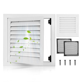 Fancat Access Panel with Vent for Drywall, 10x10 Inch Wall Hole Cover, Vented Plumbing Access Door for Drywall, Heavy Durable Aluminum Alloy, Removable Insect Screen, Outer Dimensions: 11 1/4"x11 1/4"