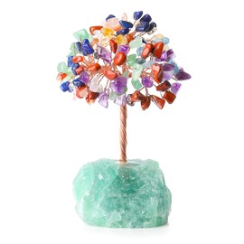 DUQGUHO Chakra Crystal Tree of Life Healing Crystal Money Tree with Natural Crystal Stone Base Feng Shui Gemstone for Crystal Gifts