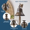 5" Solid Brass Bell Antique Brass Quality Marine Wall Mounted