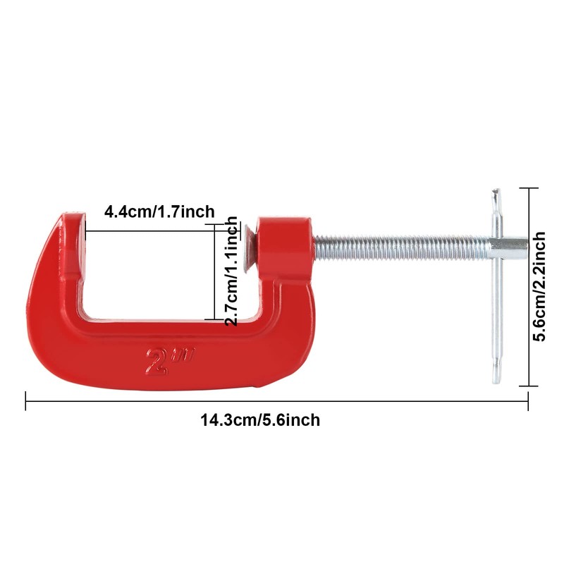 16Pack 2Inch C Clamps Set, Heavy Duty C-Clamp for Woodworking,