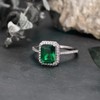 Bonlavie Women's 3.6ct Emerald Cut 8x6mm Green Emerald Solid 925