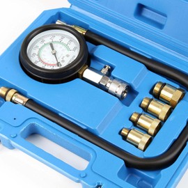 Wiltec Gasoline Engine Compression Tester 0-20bar Compression Tester with Adapter M10 M12 M14 M18 8pcs Set in Case Compression Gauge