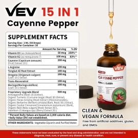 Cayenne Pepper Hawthorn Beet Root Turmeric Vitamin K2+D3 Liquid Drops 60ML US