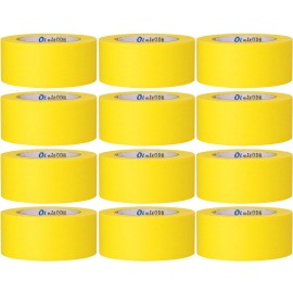 Oleitodh 12 Rolls Yellow Painters Tape Bulk 2 inch x 660 Yards, Painters Mask...