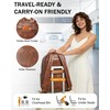 Bluome Work Backpack for Women Men, Laptop Vegan Leather Backpack