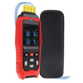 IsMwav Thermocouple Thermometer 4 Channels Data Logger Thermometer K Type Temperature Logger with Alarm and Data Logging