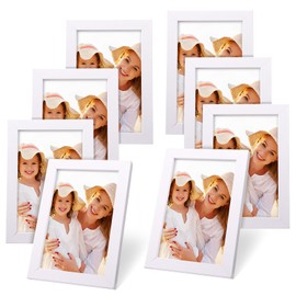 Halinuia 8 Pieces Picture Frames 4x6 Wall and Table Frames Multiple Wall Frames Set for Hanging Photos Decoration for Home Office Bedroom Living Room (White)