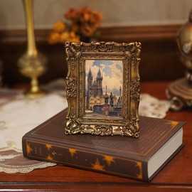 SIKOO 2.5x3.5 Vintage Picture Frame Small Antique Ornate Bronze Gold Photo Frame with Glass for Table Top and Wall Display Vintage Home Decor Photo Gallery Art