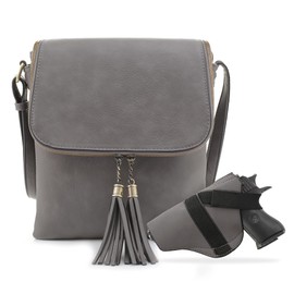 JESSIE & JAMES Ella Concealed Carry Crossbody Bag with Lock and Key| Grey