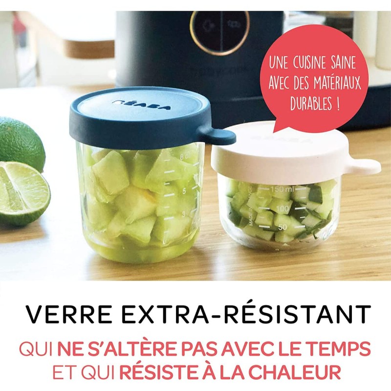 BEABA Beaba Conservation Jar Quality Glass 250 ml - Neon