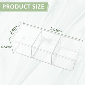 xyuayamz Storage Tea Bags, Tea Bag Box with Lid, Tea Boxes for Tea Bags, 3 Compartments, Tea Bag Organiser for Kitchen, Pantry Countertops, Plastic, Transparent, Pack of 1