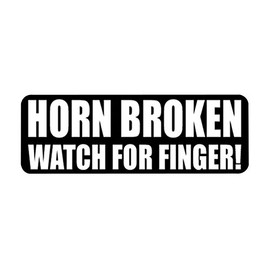 STICKER DAD Horn Broken Watch for Finger - Full Color Printed - (Size: 4" x 1" Color: Black/White) - Hard Hat, Helmet, Windows, Walls, Bumpers, Laptop, Lockers, etc.