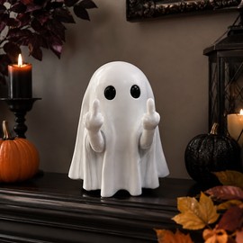 Funny Ghost Halloween Decoration Figurine for Home Display – Cute Spooky Desk Ornament with Playful Design for Party Decor
