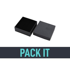 Paquete de Cajas Para Joyería Y Regalo Forrada en Papel "Negro" Texturizado No.6 | Paquete con 12 Piezas