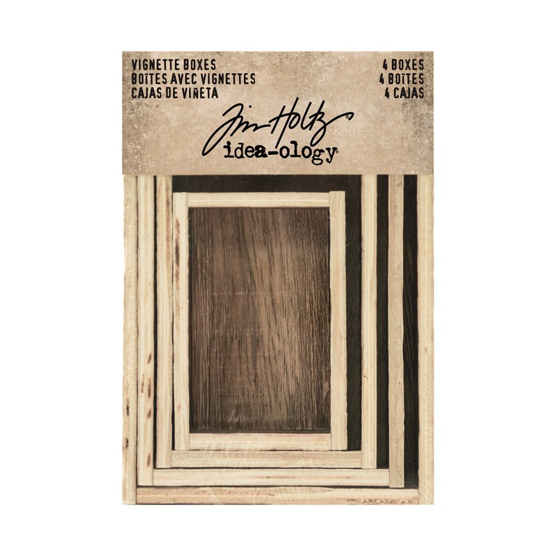 Advantus TH93279 Idea-Ology Wooden Vignette Boxes-Brown, Other, Multicoloured, 11.4x15.18x4.08 cm