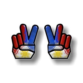 2 Peace Filipino 5" Vinyl Decals Peace Sign American Stickers for MacBook Symbol Hippie Car 4x4 Offroad Truck (Peace Filipino)