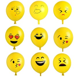 100pcs Emoji Latex Balloons Funny Face Latex Balloons for Birthday Party Face Balloons Smile Printed Balloons Birthday Home Decoration 12inch