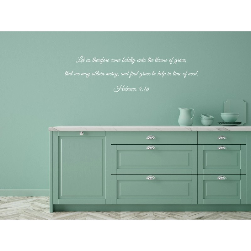 Inspirational Wall Signs Hebrews 4:16 Christian Wall Scripture Decal