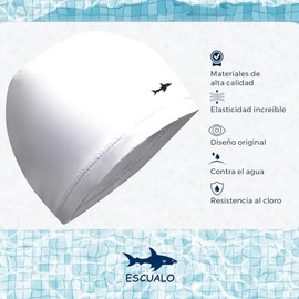 escualo Gorra para Natacion Unisex Adulto Modelo Lycra (Lycra) Unitalla, Color Blanco …