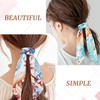 Mirlern 4-Piece Silk Satin Hair Scarf Scrunchies for Women Girls,