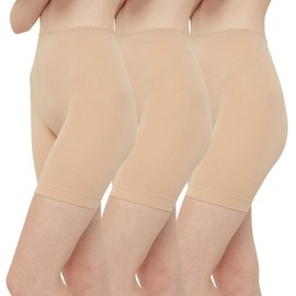 Innersy Women's Briefs, Short Leggings, Cool Cycling Shorts, Summer, High-Waisted Underpants, Pack of 3, beige, xxl