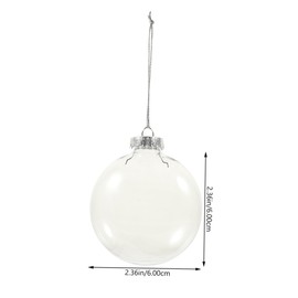 RORPOIR 36pcs Transparent Hollow Christmas Flat Ball DIY Fillable Christmas Ornaments Pet Plastic