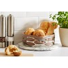 Stelton Embrace Bread Bowl, Bread Basket with Bread Bag, Stainless