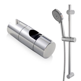 20-25MM Shower Head Holde, 360° Rotation Adjustable Showerhead Holder Bracket Chrome-Plated Design Shower Rail Rod Clamp Holder Bracket Universal Shower Head Holder Replacement for 20-25MM Slide Rod