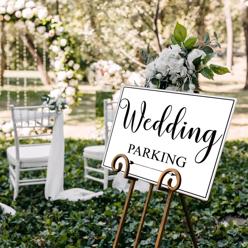3 Pcs Double Sided Wedding Directional Signs 14.37 x 11.22