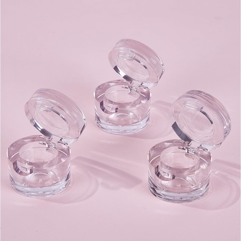 5 Pcs 5g/5ml Premium Acrylic Clear Round Jars Refillable Cosmetic
