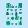 24Pcs Press on Toenails Short Square Fake Toenails Summer False