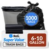 Reli. SuperValue 6-10 Gallon Trash Bags | 1000 Count Bulk