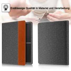 Fintie Vehicle Registration Certificate Case, Ultra-Thin and Lightweight, Credit Card Holder, ID Holder, Made of Synthetic Leather, Dark Grey