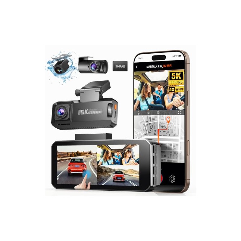 Martalk 3 Channel Dash Cam Front and Rear Inner