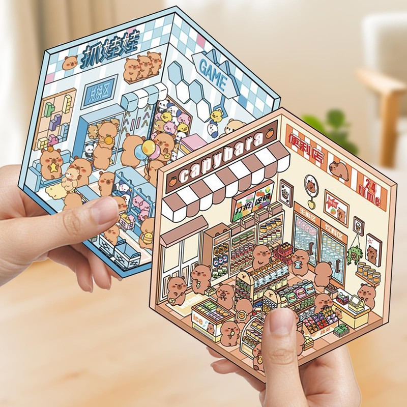 6 Set Sticker Scene Sticker 3D Scene Stickers 3D House