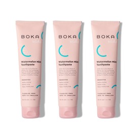 Boka Fluoride Free Toothpaste Nano Hydroxyapatite, Helps Remineralize, Appropriate for Sensitive Teeth, Whitening - for Adult, Kids Oral Care - Watermelon Mint Flavor, 4oz 3Pk - US Manufactured