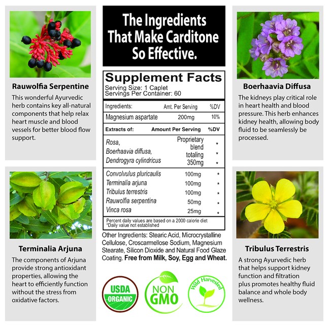 Ayush Herbs Carditone Supplement, 60 Capsules