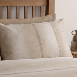 Catherine Lansfield Denim Single Duvet Cover Set with Pillowcase Natural