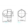 M3 Brass Hexagon Domed Cap Nuts Fit Screws Bolts DIN