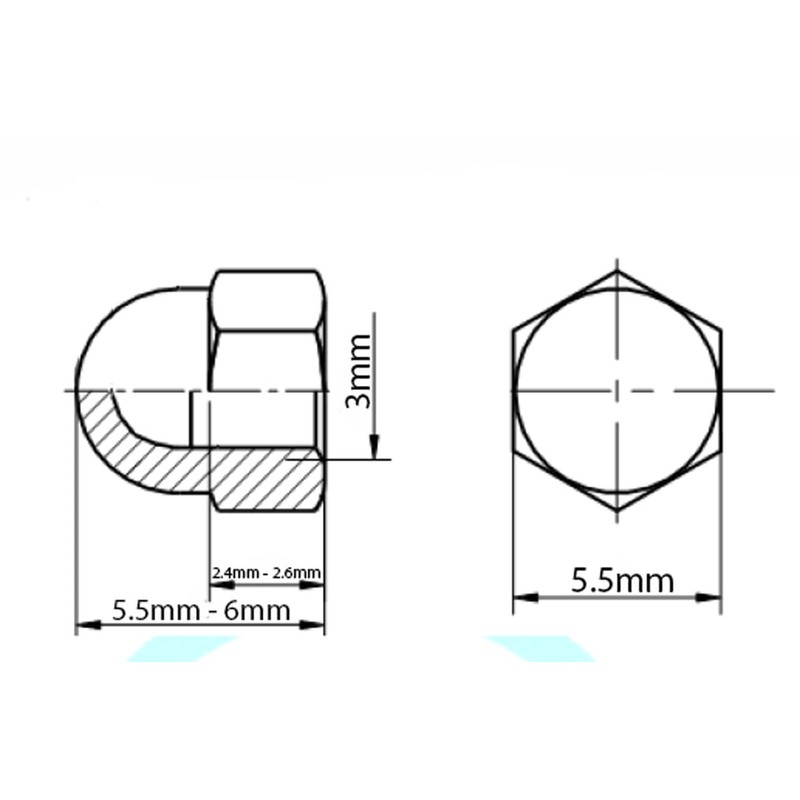 M3 Brass Hexagon Domed Cap Nuts Fit Screws Bolts DIN
