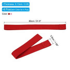 PATIKIL Towel Bands, 8 Pack Stretchable Towel Clips Cruise Essentials Windproof Beach Towel Strap for Pool and Cruise Chairs, Pink, Red