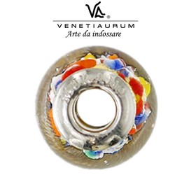 Venetiaurum - Charm In Original Murano Glass And 925 Sterling Silver for Modular Bracelets - Made in Italy Certified Jewel