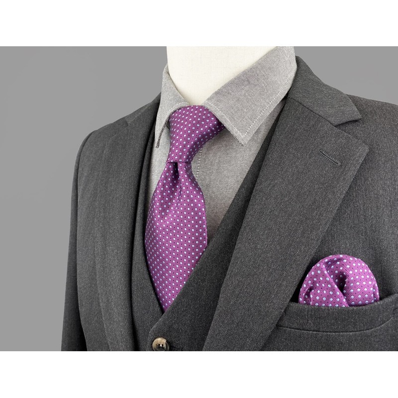 S&W SHLAX&WING Men's Necktie Set, Pocket Square Necktie, 57.9 inches