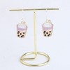 MYOSPARK Bubble Tea Cat Earrings Bubble Lover Gift Bubble Tea