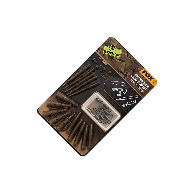 Fox Edges Camo Power Grip Lead Clip Kit Size 7