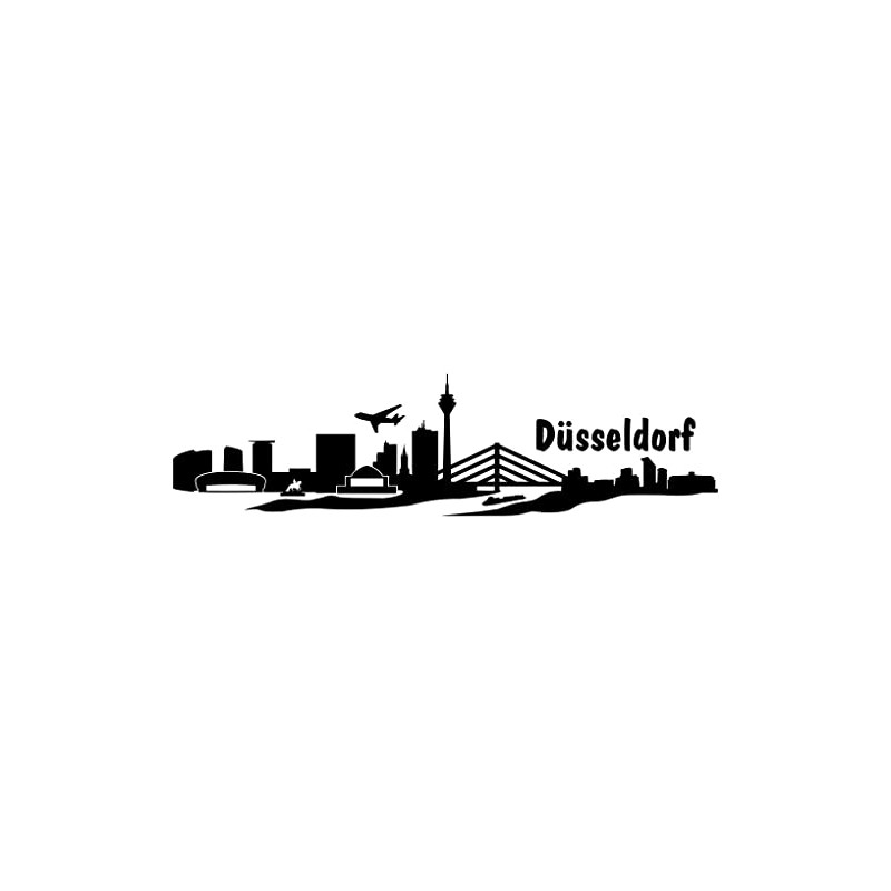 Wall Sticker Düsseldorf Skyline Black 30x7,8cm